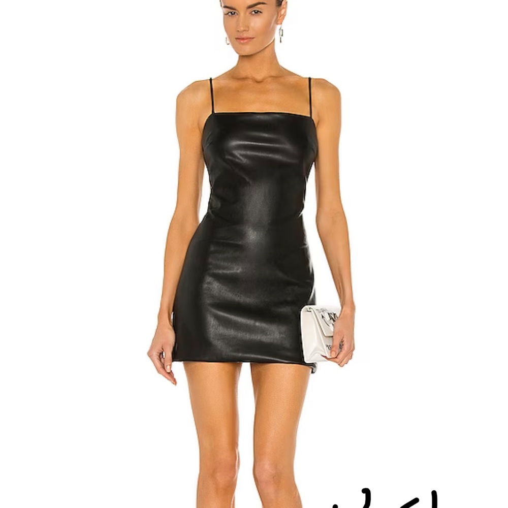 bardot leather mini dress